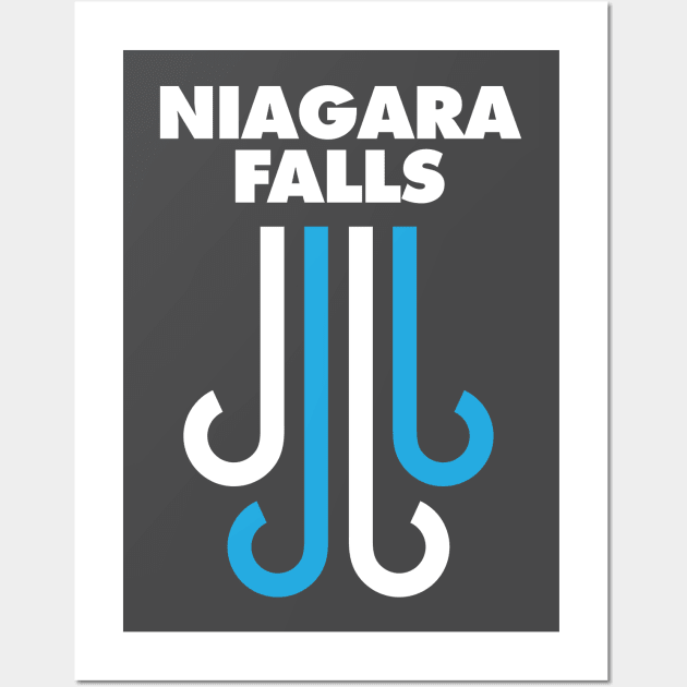 Niagara Falls Retro Design Wall Art by PodDesignShop